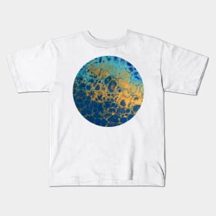 Blue and Yellow / Acrylic Pouring Kids T-Shirt